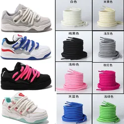 Quality Bold Width 8mm Thicker Round Shoelaces Women Men Running Sneakers Boots Shoe Laces  Bread Shoestrings Accessories 1 Pair
