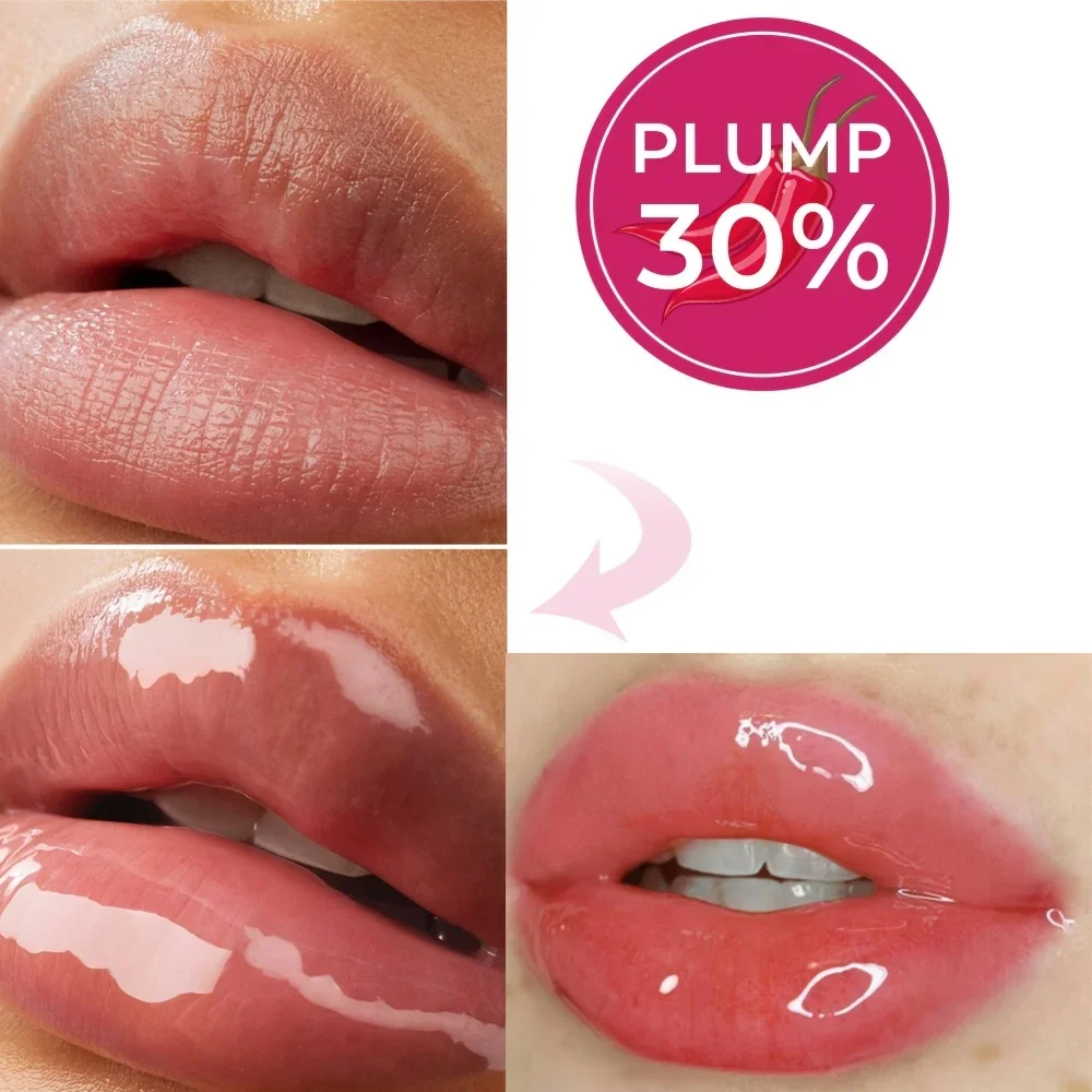 BEAUTY GLAZED Chili Lip Plumper Oil Serum Instant Long Lasting Volumising Essence Oil เซ็กซี่ Lip Balm