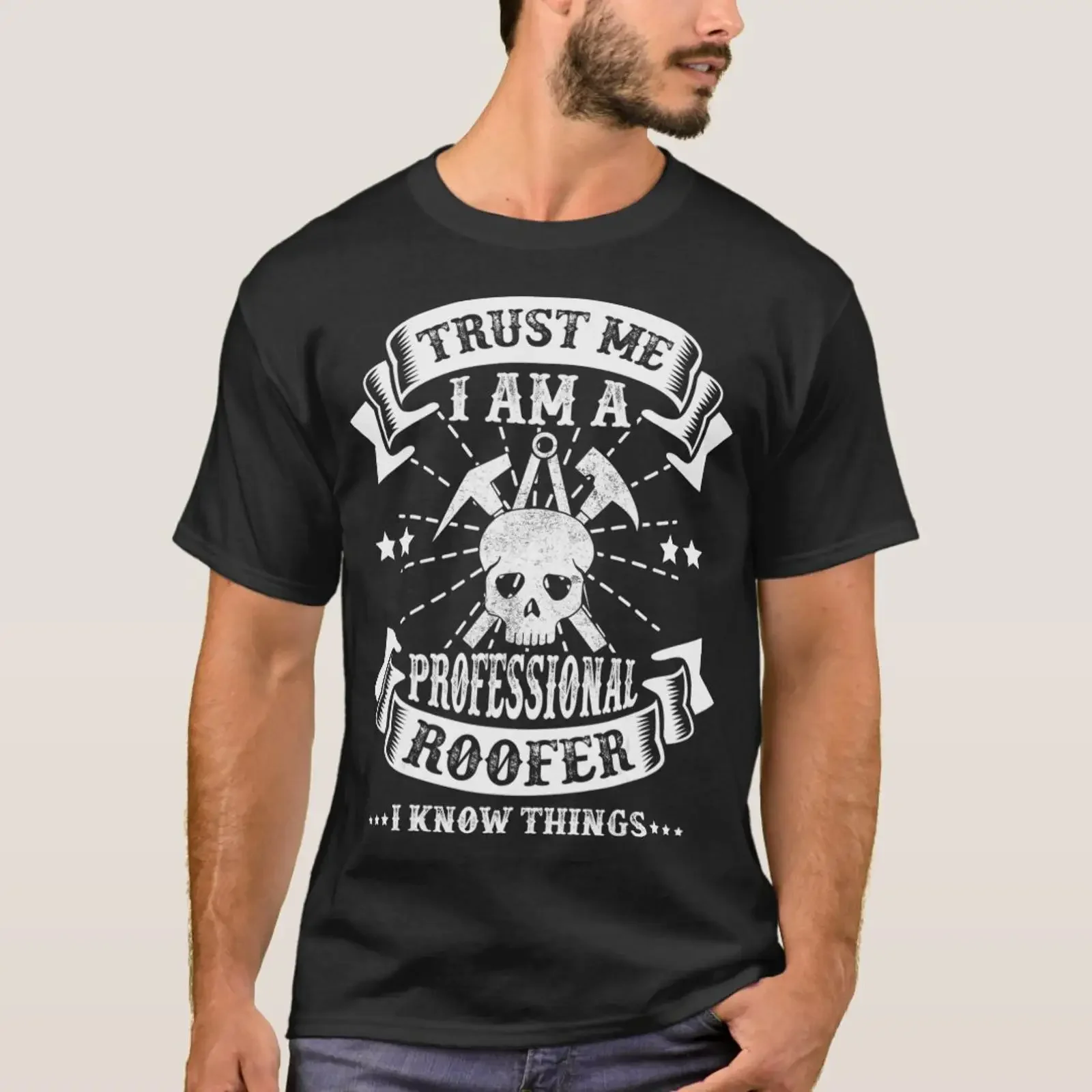 Funny Professional Roofer Roofing Design T Shirt vintage Washed Stylish Top For Everyday Wear fashion Versatile streetwear