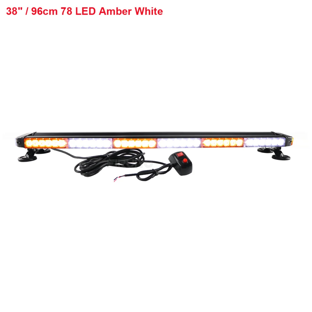 37 "49" Auto Vrachtwagen Politie LED Noodwaarschuwing Stroboscooplichtbalk Verkeersadviseur Amber Wit Knipperende Lichtbalk baken 12V 24V