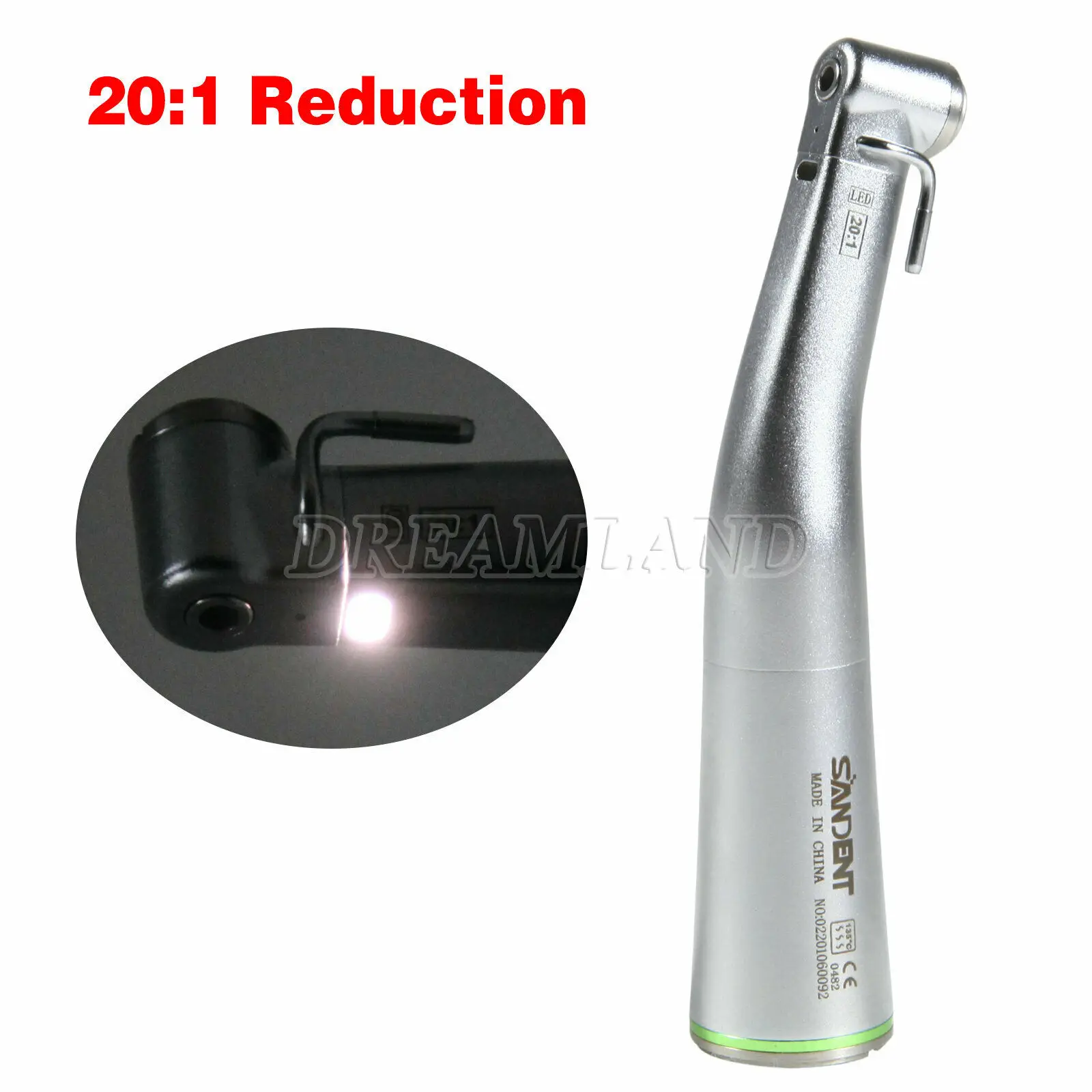 

NSK Style Dental Fiber Optic 20:1 Implant Contra Angle LED Push Button Handpiece
