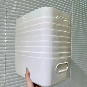 10 buah Kotak Penyimpanan Kapasitas Besar dengan Penutup Keranjang Penyimpanan Mainan Plastik Rumah Tangga Kotak Penyimpanan Serba-serbi Makanan Ringan Organizer Desktop 8 kotak kantong teh penjualan terbaik - №