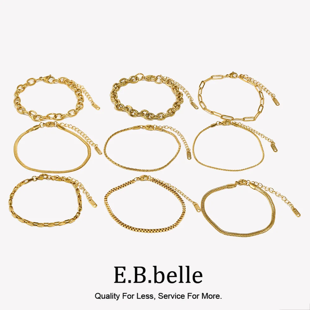 2026 Summer Beach Jewelry Stainless Steel Waterproof Tarnish Free Various Dainty Golden Chains Foot Bracelet Anklets For Woman