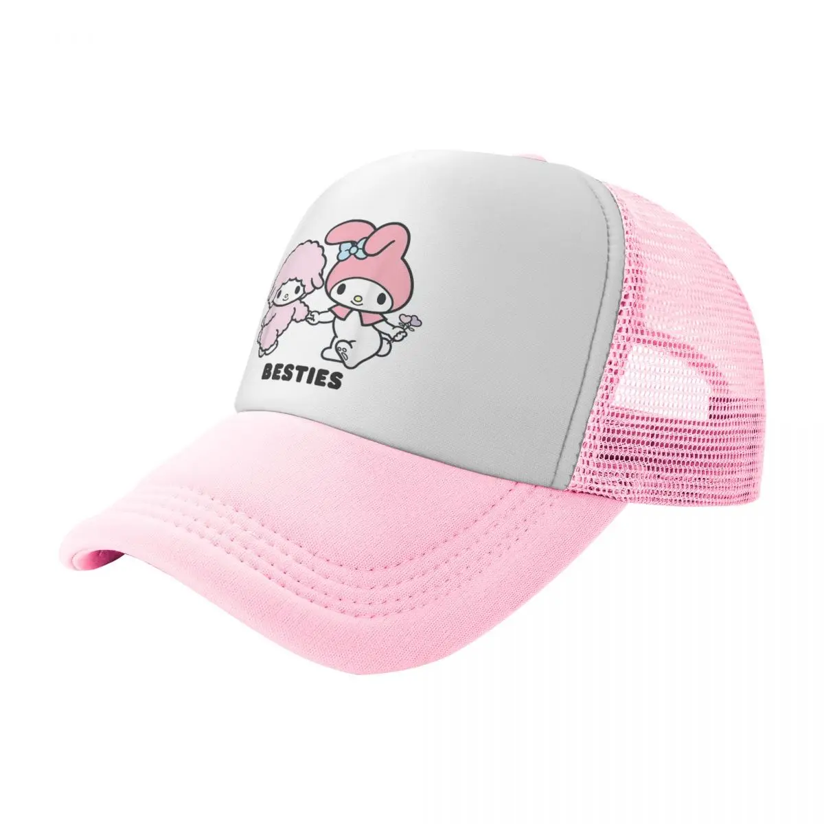 My Melody Besties Best Friends Trucker Cap Adult  Hip-Hop Hat Sun Hat Trucker Cap Adjustable Polyester Mesh Baseball Caps