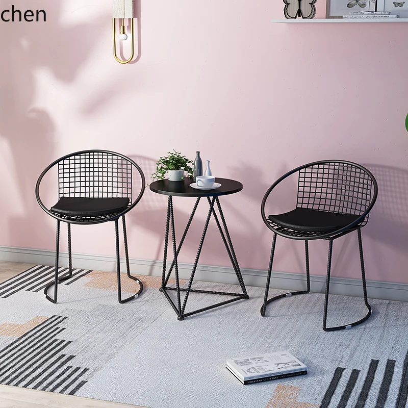 CZ Creative Modern Home Iron Dining Chair casual Desk Chair Balcony Coffee Desk Chair