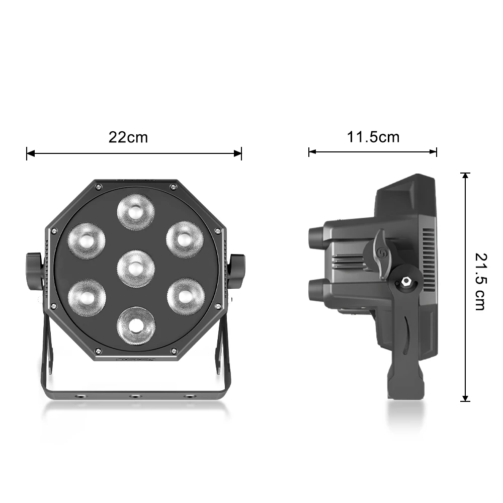 إضاءة LED GlamoPar سلسلة صامتة 7x12w و 5x12W 6in1 حتى خلط الألوان ل DJ حفل زفاف ديسكو