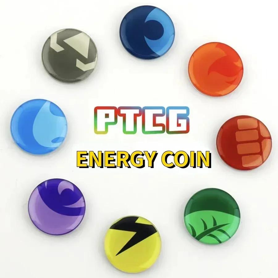 8/set Energy Coins PTCG Pokemon Damage Indicator Match Scoring Damage Counter  Role-playing Game Fire Water Psychic Type No. 32