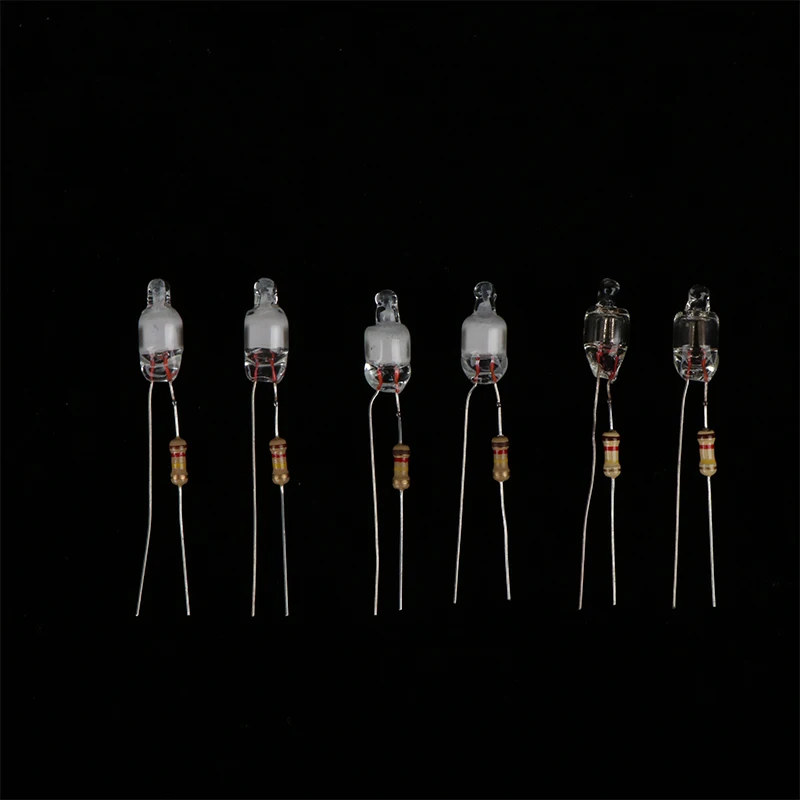 10 Piezas de Luces Indicadoras de Neón Verde, Rojo y Azul, Lámpara de Neón de 6 mm, Cable de Cobre de 2 Hilos, Bombillas Indicadoras de Neón de 6x13 mm