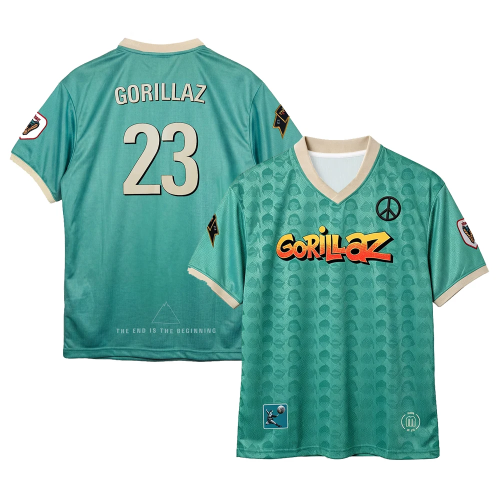 Men Women Gorillaz 23 Two-Sided Mesh Football Jersey Y2K Virtual Band Indie Streetwear, Oversized Sport Tee Quick Dry Shirt