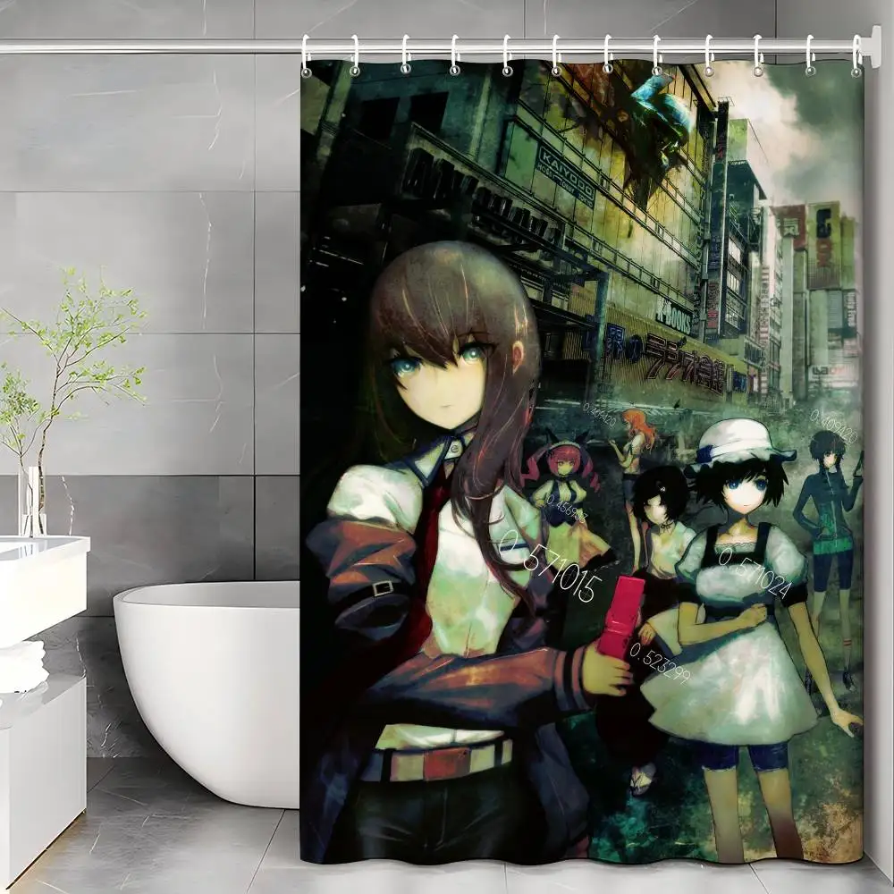 Anime Steins Gate Wasserdichter Stoff Duschvorhang Badezimmer Dekoration Vorhang Home Hawaiian Style Duschvorhang