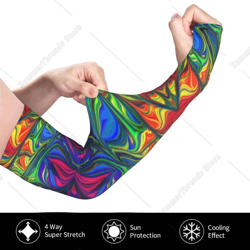 Rękawy naramienne Pride Rainbow UV Sun Protection - Chłodzące rękawy naramienne kompresyjne - Rękawy naramienne sportowe i UV dla mężczyzn i kobiet