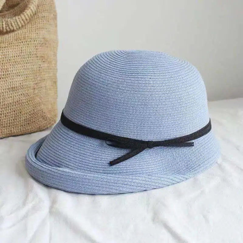 Summer Foldable Straw Hat Ladies UV Protection Sun Hat Casual Temperament Fashion Simple Wild Elegant Breathable Fisherman Hats