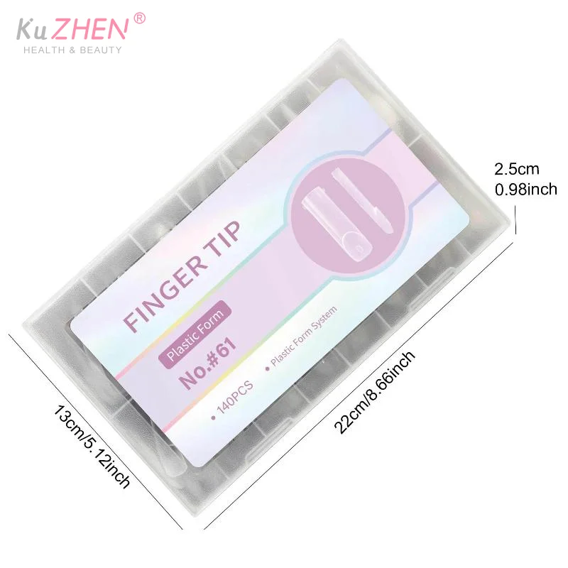 140Pcs Full Cover Stiletto Nail Extension Tips Box Set Dual Forms Nail Tips Clear Nail Mold For DIY Nail Art Salon Manicure