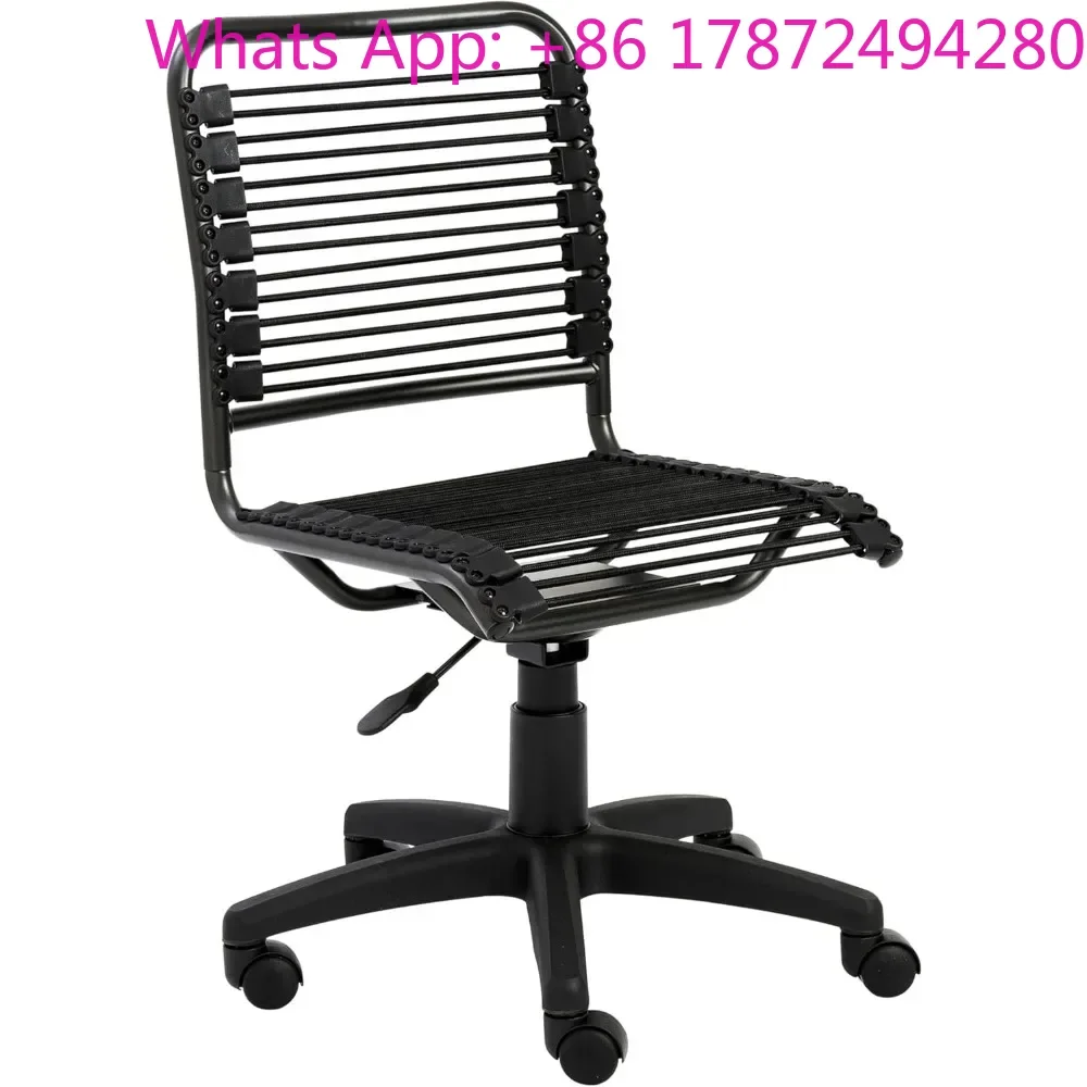 Round Low Back Office Chair in Black with  Black Frame and Base