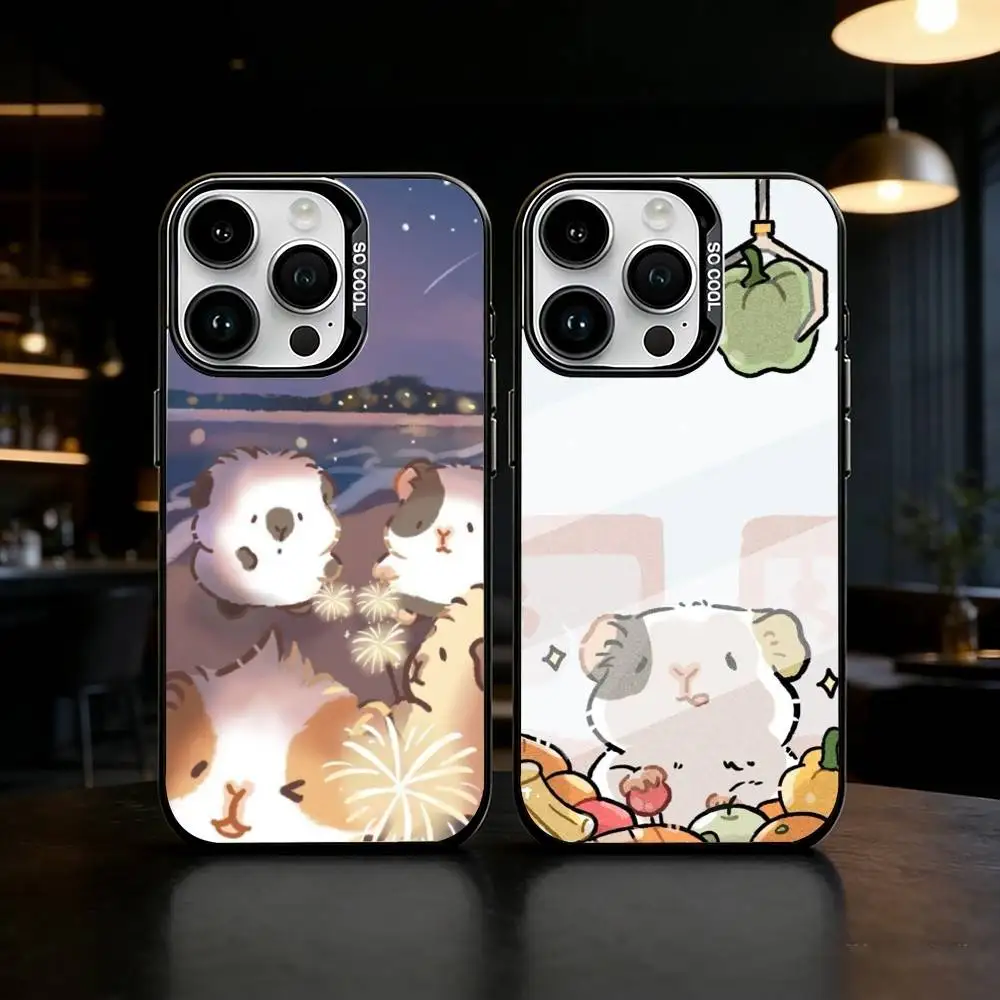 

H-Healing guinea pig Phone Case Color Silver Shell For IPhone 17 16 15 14 13 12 11 Pro Max Plus