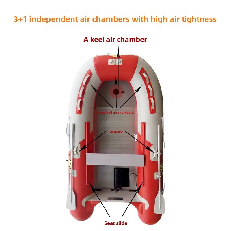4m Flood 7 People Control Rescue Thickened PVC Double-Sided Coating Emergency Firefighting Raft Inflatable Boat