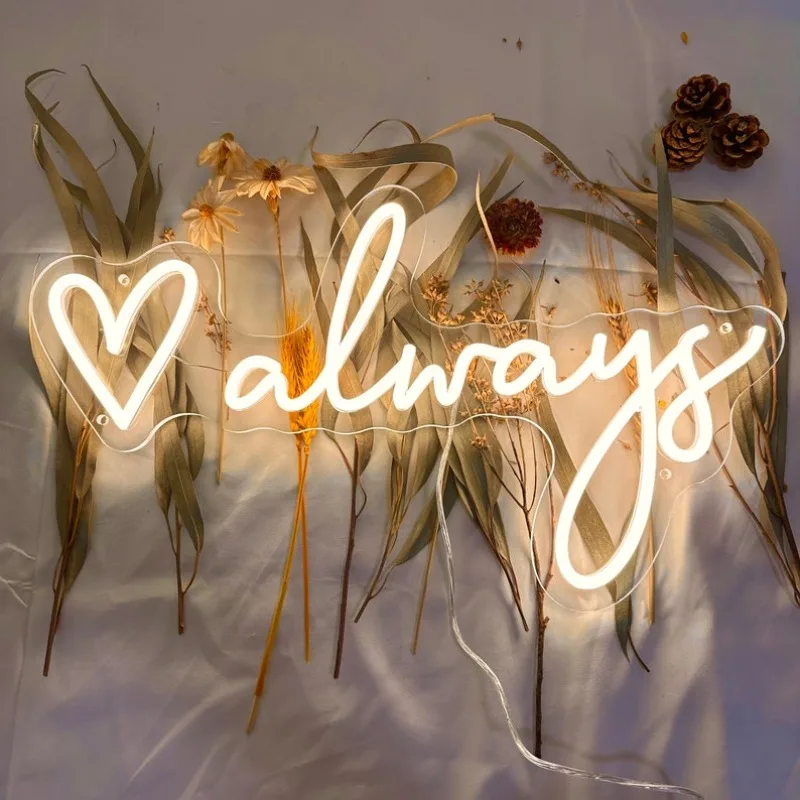 Always Neon Sign for Wall Decor Dimmable Neon Signs for Wedding Reception,Bar Party Club Anniversary Valentine's Day for Lover