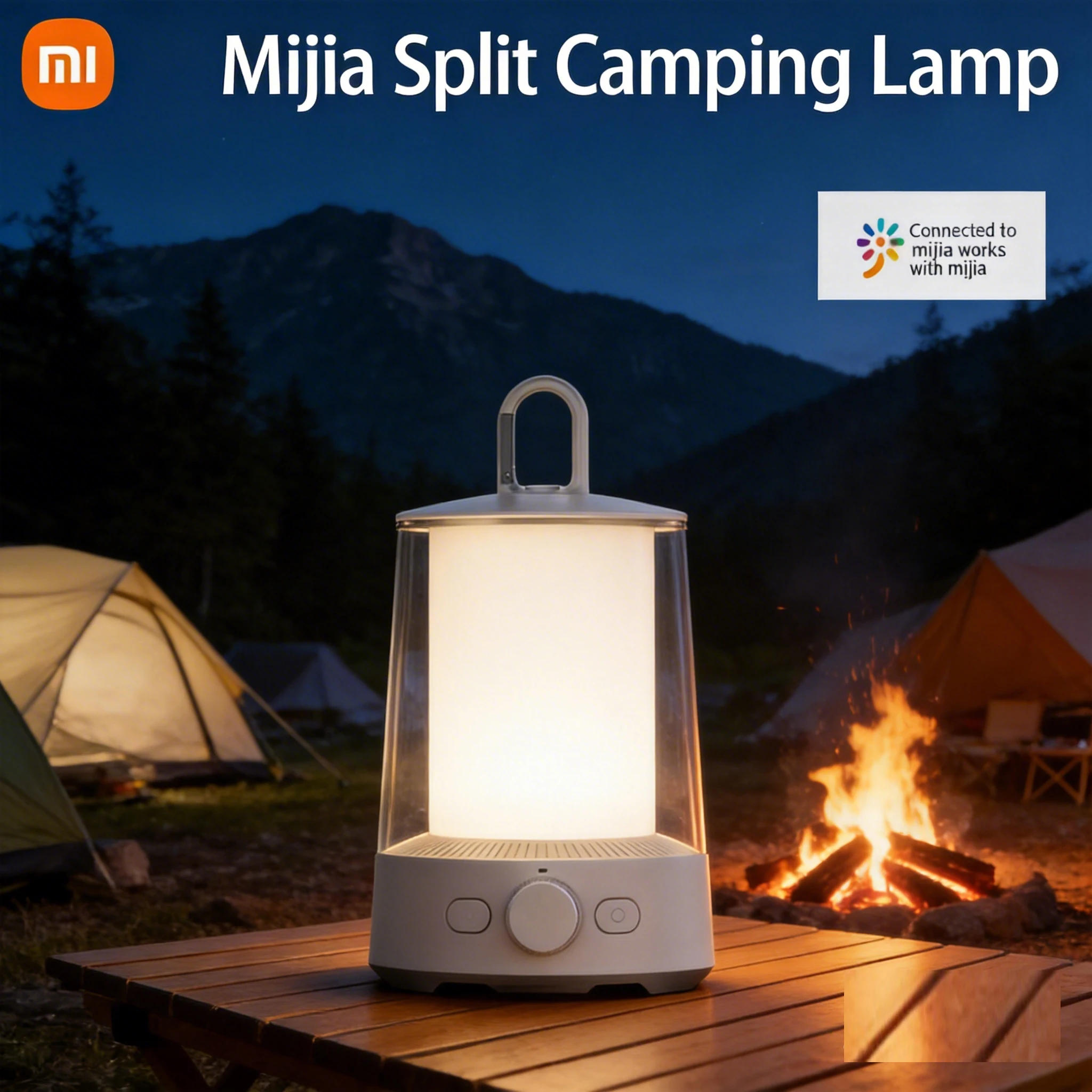Xiaomi Split Camping Lamp Bluetooth Control IP54 Waterproof 3 in1 Outdoor Camping Lamp Flashlight Colorful Atmosphere Lamp