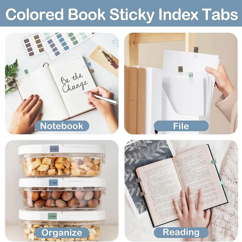 Sticky Index Tabs Multicolor Self-Adhesive Book Tabs Writable Page Tabs Transparent For Notebooksfiles