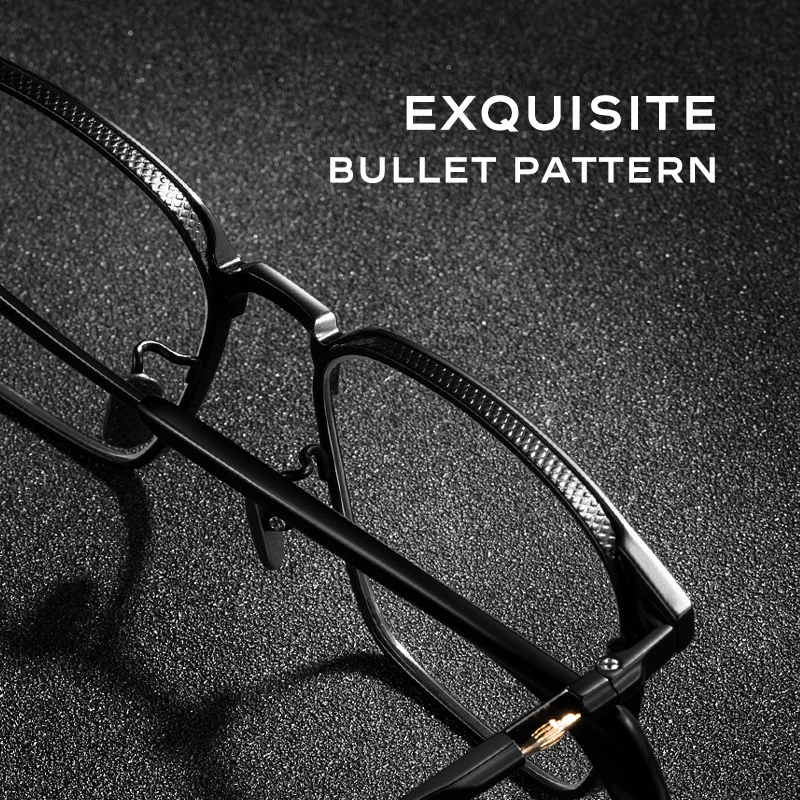 CAPONI وصفة طبية الرجال نظارات التيتانيوم النقي نظارات الكمبيوتر التقدمية الكلاسيكية مكافحة بلو راي القراءة النظارات السوداء PJ7527