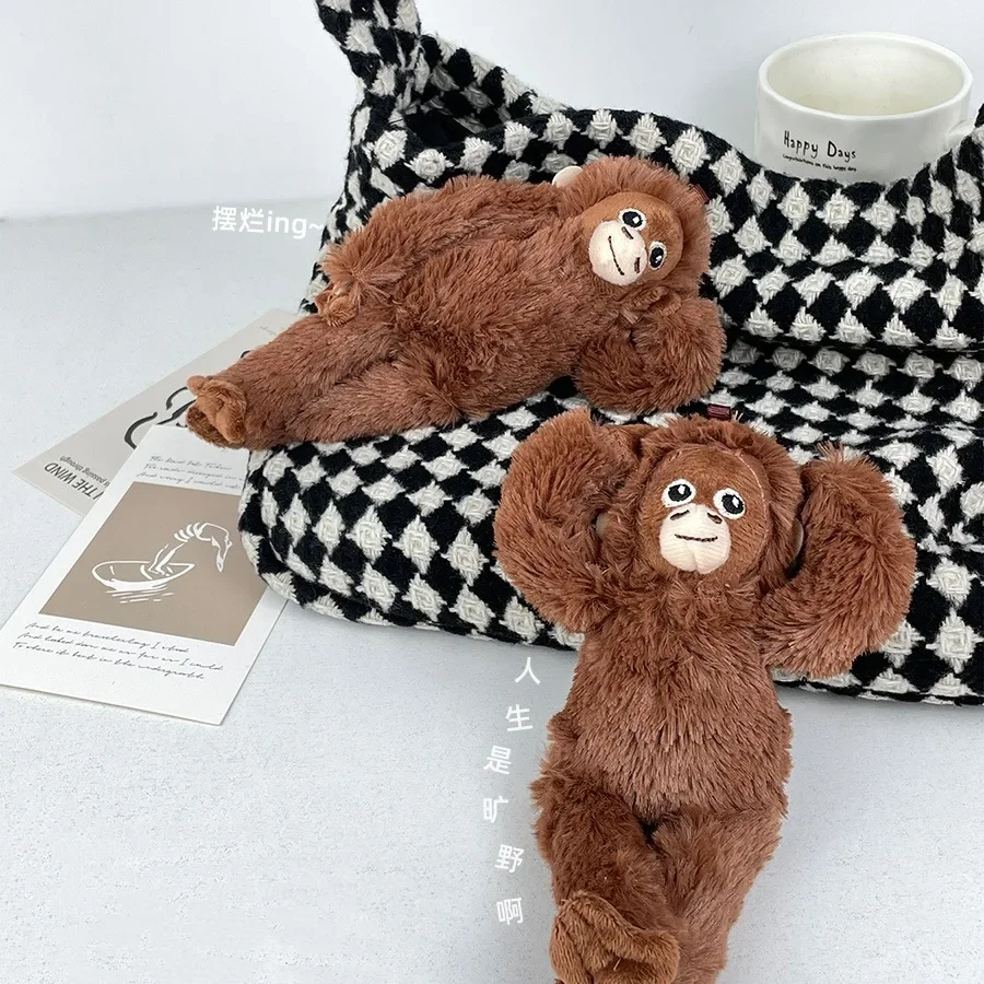 Stuffed Animals Plush Brown Monkey Pendant Plush Toys Long Arm Gorilla Doll Kawaii Exquisite Beautiful Brithday Gift for Friend