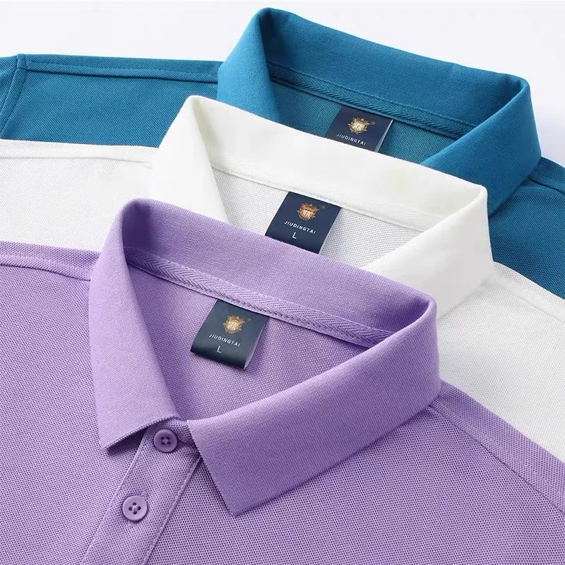 Summer 100% cotton overalls polo shirt custom company logo embroidered lapel short-sleeve T-shirt printing image 4