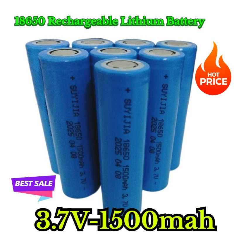 

18650 Battery 3.7V 1500mah Rechargeable Lithium Battery Li-lon Li-po Battery for Headlamp Mini Fan Laser Pointer Flashlight