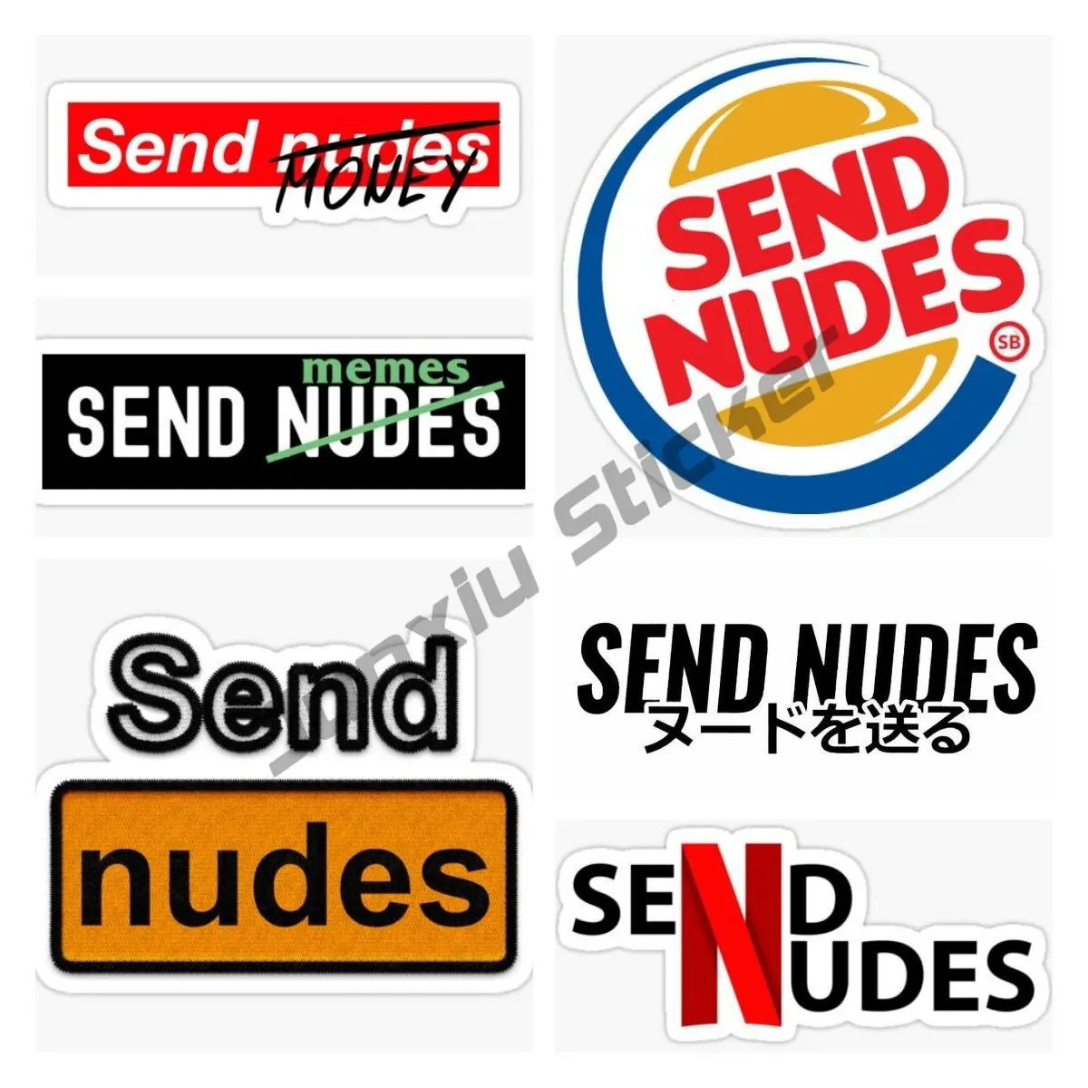 

SEND NUDES Sticker Personality JDM Vinyl Decal Waterproof PVC Sticker Window Decor Bumper Sticker Decoration