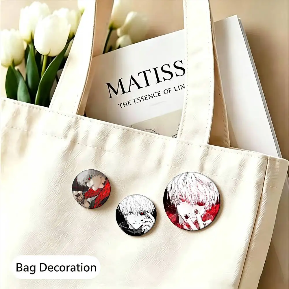 T-Tokyo Ghoul Kaneki Ken  25mm 32mm 44mm 58mm Anime Badges Brooches DIY Pins Decorations Birthday Gifts