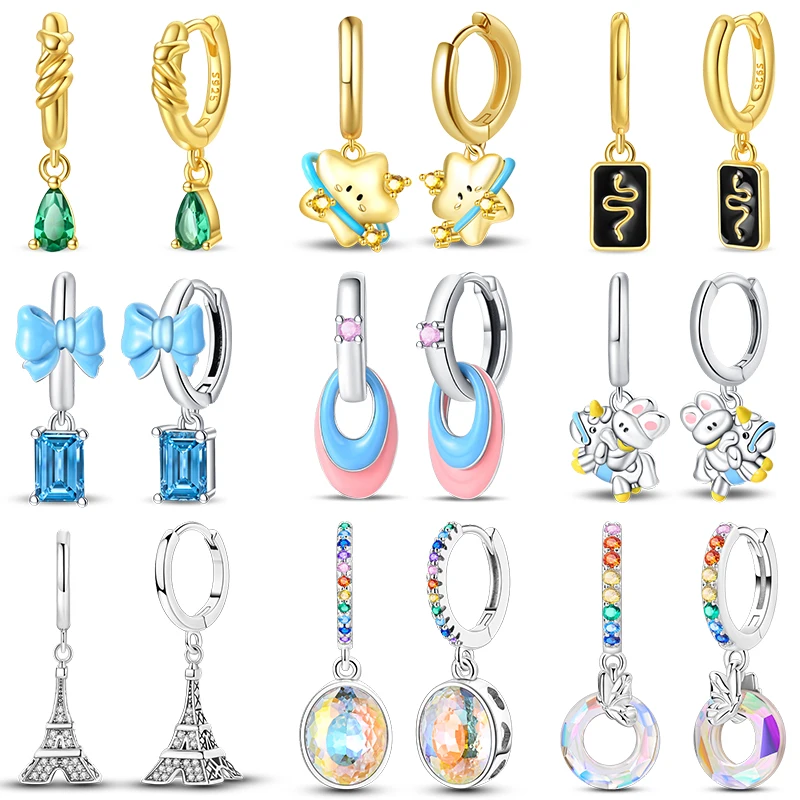 Heißer Verkauf Mode 925 Silber Farbe Ohrringe Dopamin Bunte Edelstein Sterne Unregelmäßigkeit Ohrringe Für Frau Edlen Schmuck Geschenk