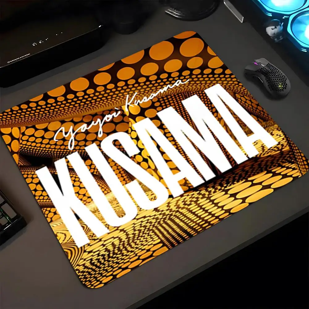 Yayoi Kusama Art Mouse Pad 18x22cm Small Rug  Keyboardpad Lock Edge Deskpad kawaii  Desktop Protection Mats