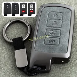 Metal Leather Key Fob Case Cover Keychain For Toyota Camry Highlander Kluger RAV4 Corolla Tacoma Tundra 4Runner Sequoia LC200