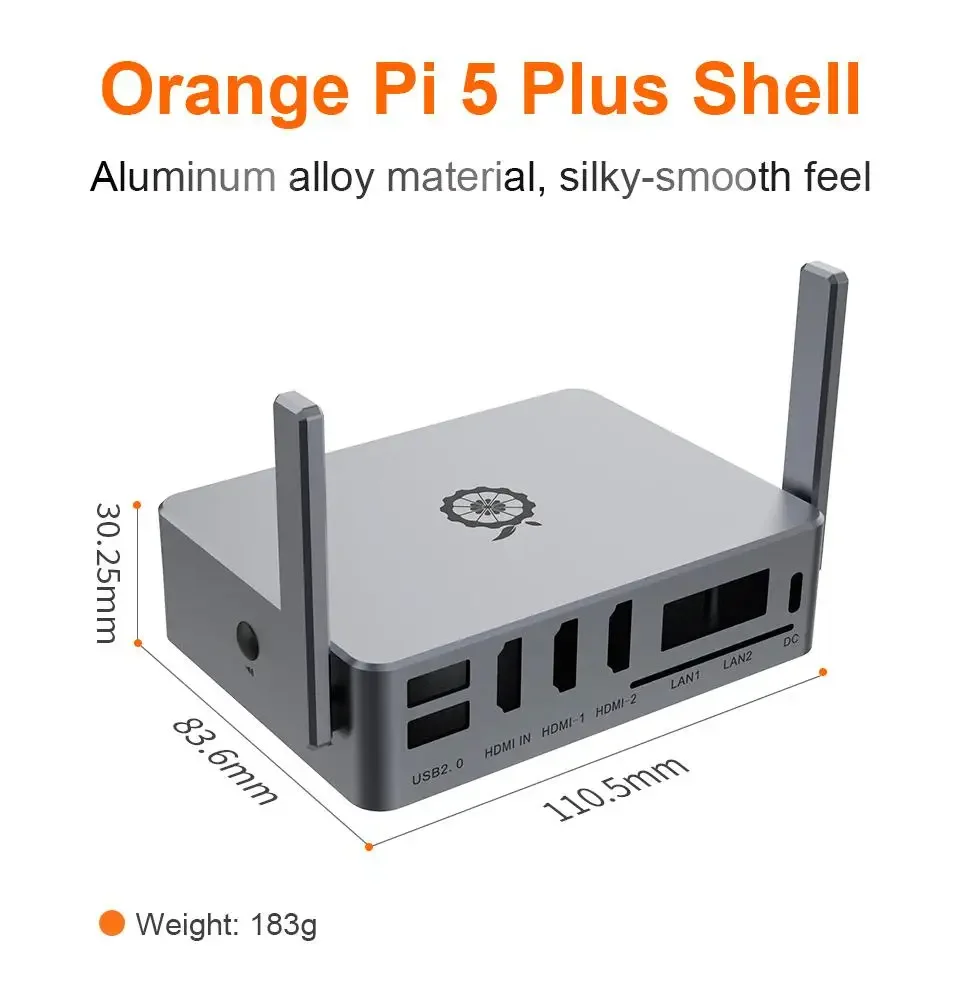 Orange pi 5 plusシングルボードコンピューター,アルミニウム合金ハウジング,wifiモジュール,256g,ddr4,Rockchip,rk3588,mini pc,sbc,16g