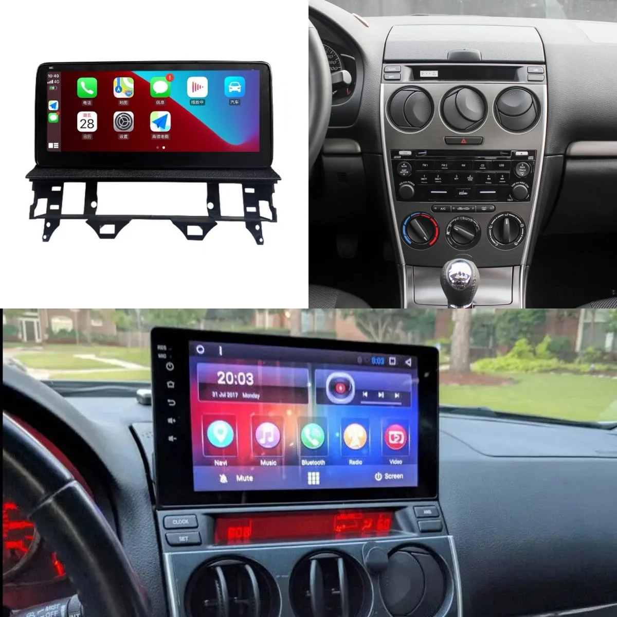 10.25 Inch Carplay Android 13.0 8+256G For Mazda 6 2004-2015 Car Stereo Player GPS Glonass Navigation Multimedia Radio Head Unit