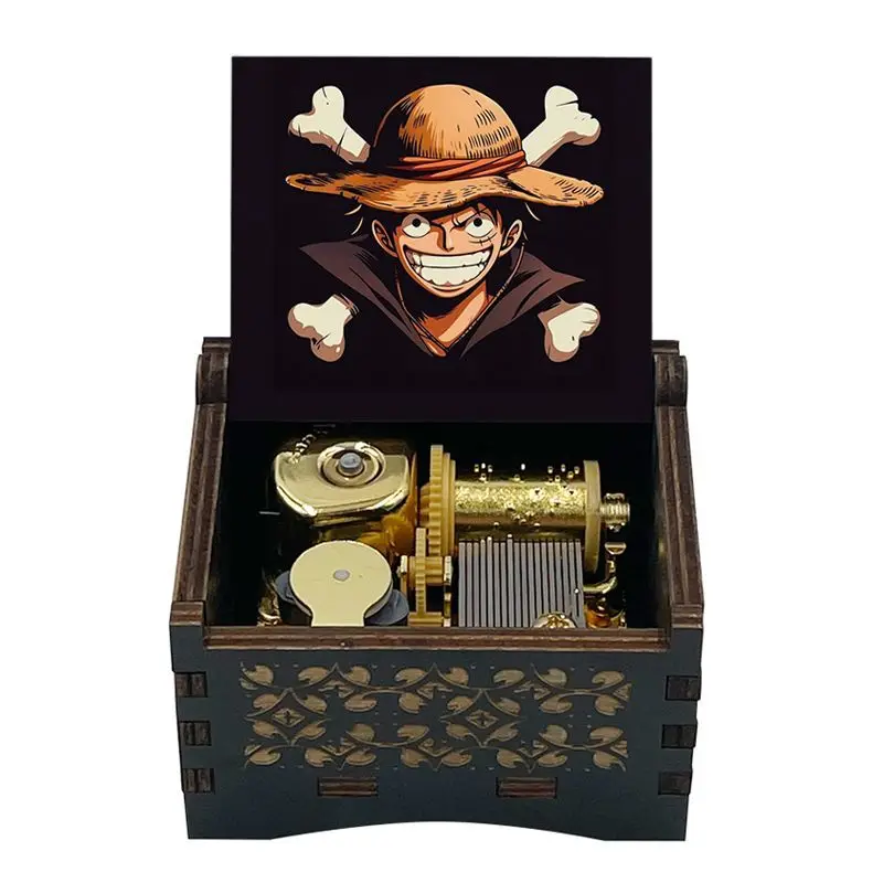 One Piece "Naoko Pem Siguropis" kronkelende automatische muziekdoos creatieve animatie thema lied hoogwaardige originele Luffy perifere geschenkgroothandel
