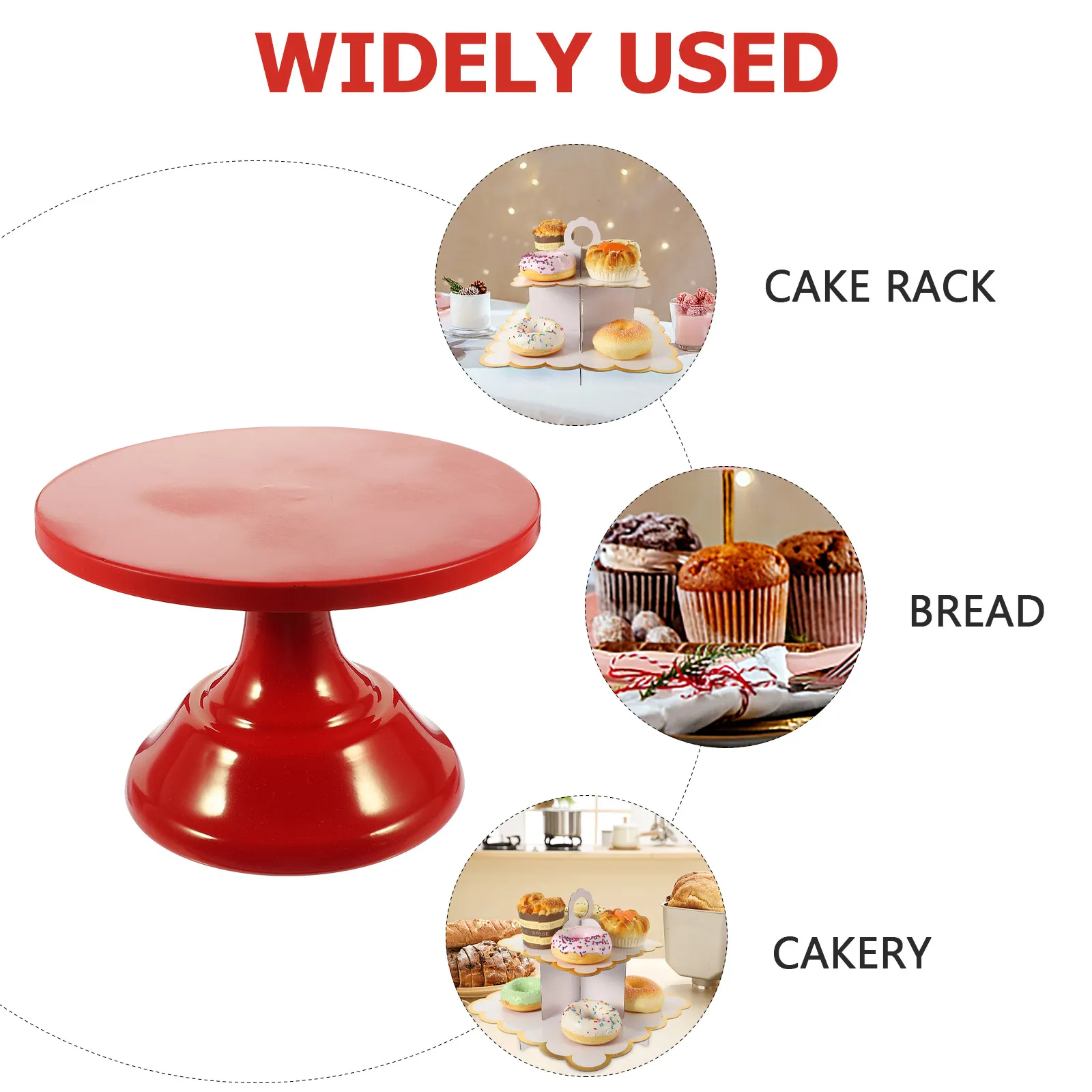 

Red Round Cake Stand 13 Inch20CM Wedding Party Tray Fruit Holder Bread Basket Dessert Server Kitchen Counter Decor