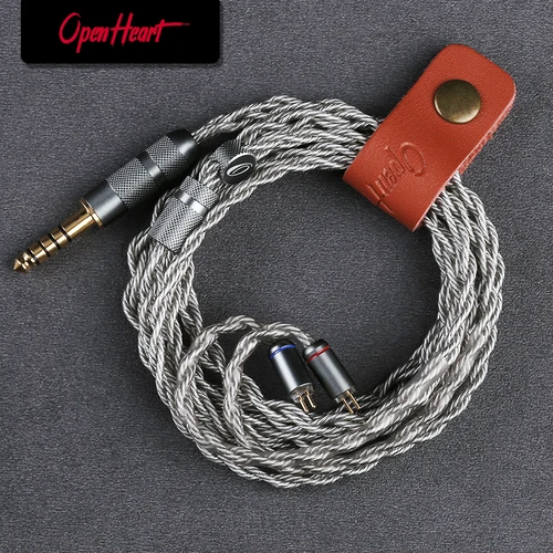 OPENHEART Cable de equilibrio plateado de cobre sin oxígeno de alta pureza de 4 núcleos 3,5/2,5/4,4mm MMCX/0,78 Cable de auriculares IEM de 2 pines
