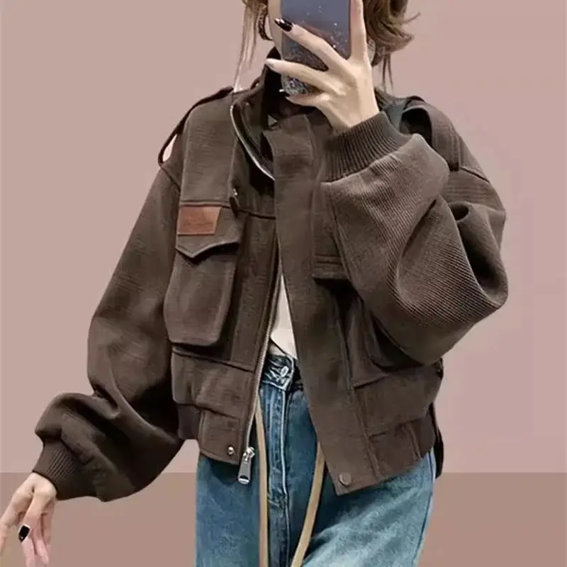 Fashionable and High-end Women's Short Jacket 2024 Spring and Autumn New Popular Foreign Style Baseball Suit Casual Work Jacket