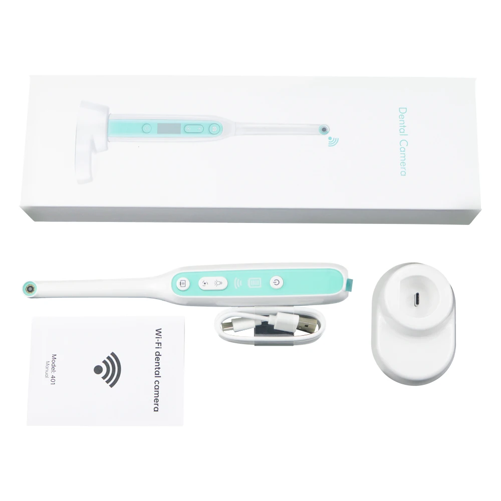 Tandheelkundige Wifi Intraoral Camera Led Met Mobiele Telefoon Draadloze Blue Tooth Verbinding 8 Leds Lamp Intraoral Camera Met Hd-Display