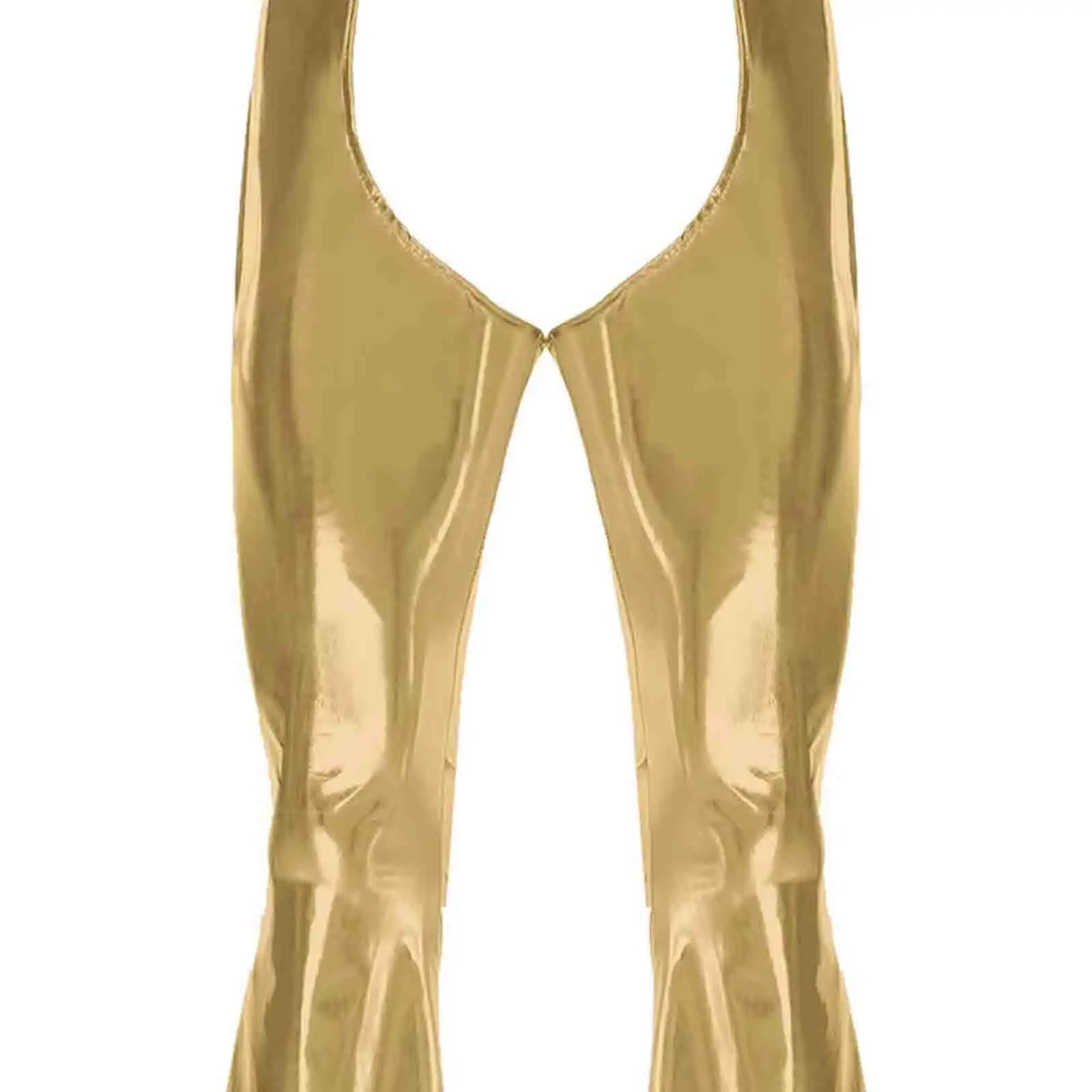 الرجال تأثيري ملحق فصول معدنية متوهج السراويل المعدنية أنيق Crotchless بنطلون للنادي حفلة مرحلة الأداء السراويل #1