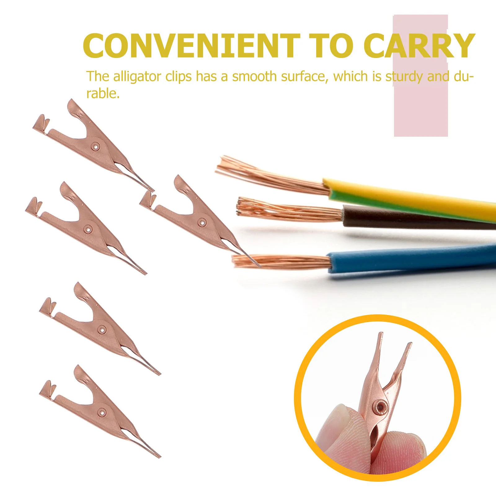 

10Pcs Copper Alligator Clip Strong Elasticity Tight Mouth for Electrical Testing Versatile Use Alligator Clip Metal Clamp