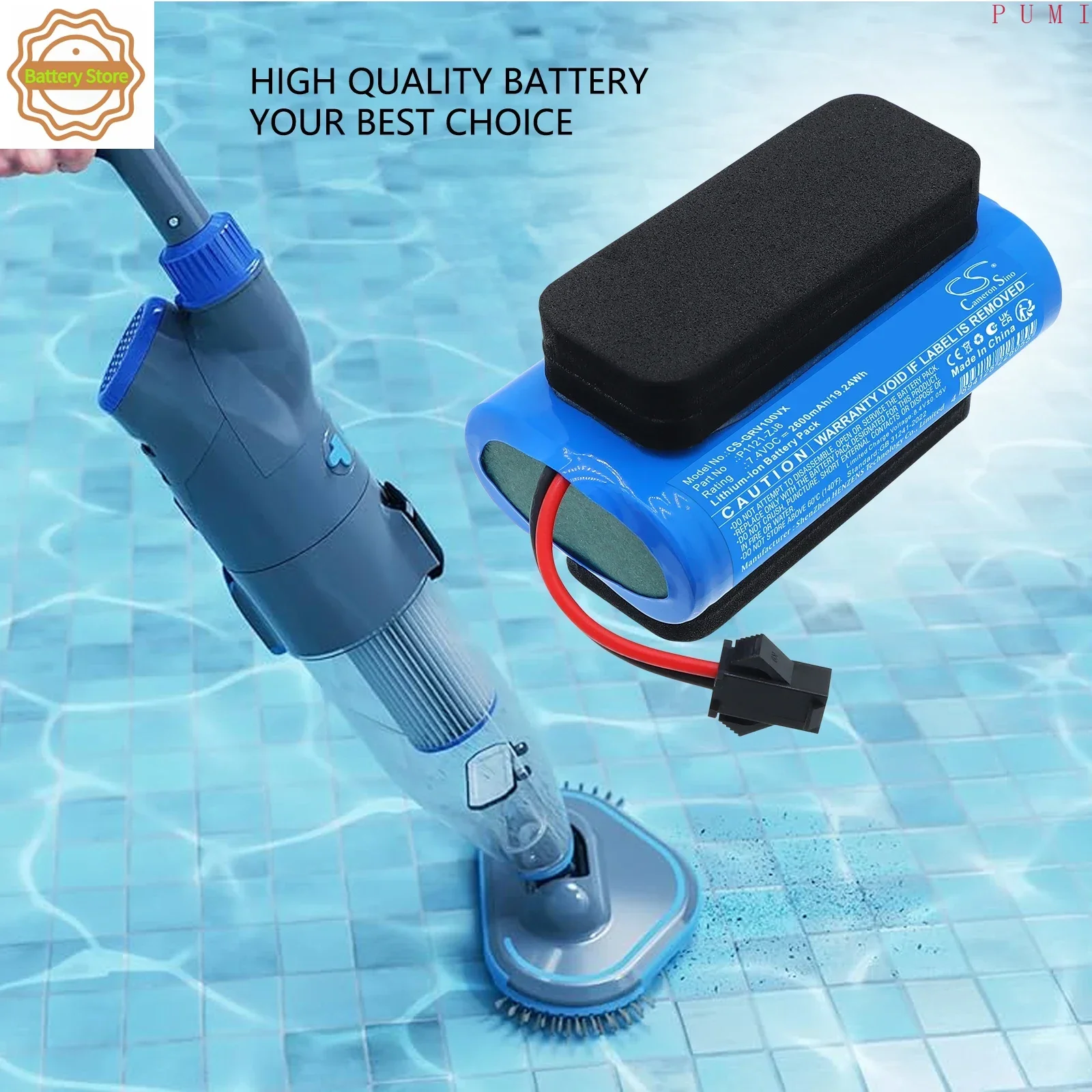 CS Replacement Battery for GRE Electric Super Vac VCB10P PN:P1121-ZJ8 2600mAh / 19.24Wh