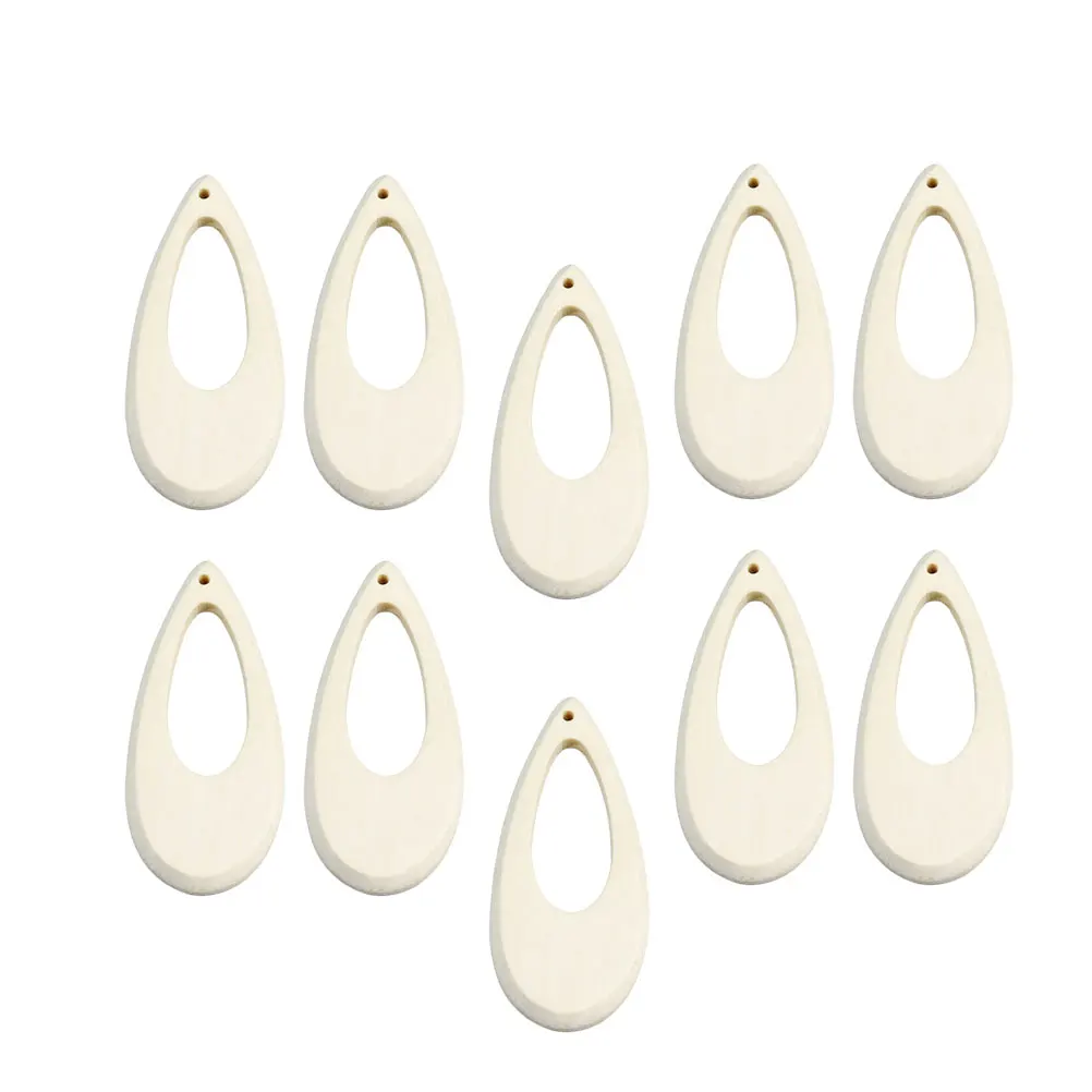 

10 Pcs Wooden Hanging Earrings Drop Shape Women Ear Pendant Dangler DIY Accessories Chip Eardrop Long Lasting Exquisite Craft