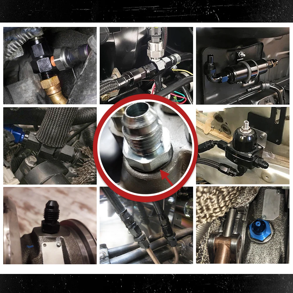 4AN bis 7/16-24 4AN auf M12 x 1,5 6AN bis 5/8-18 Außenblende auf Außengewinde Turbo-Ölzufuhr-Adapteranschluss für GT25/28/30/35/35R