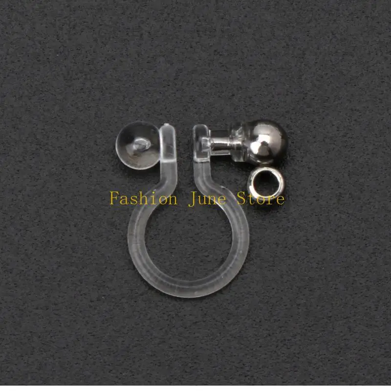 N5KA 10pcs مقاطع قرط الراتنج غير المرئية للآذان غير المثقوبة مع ثقوب مجوهرات DIY