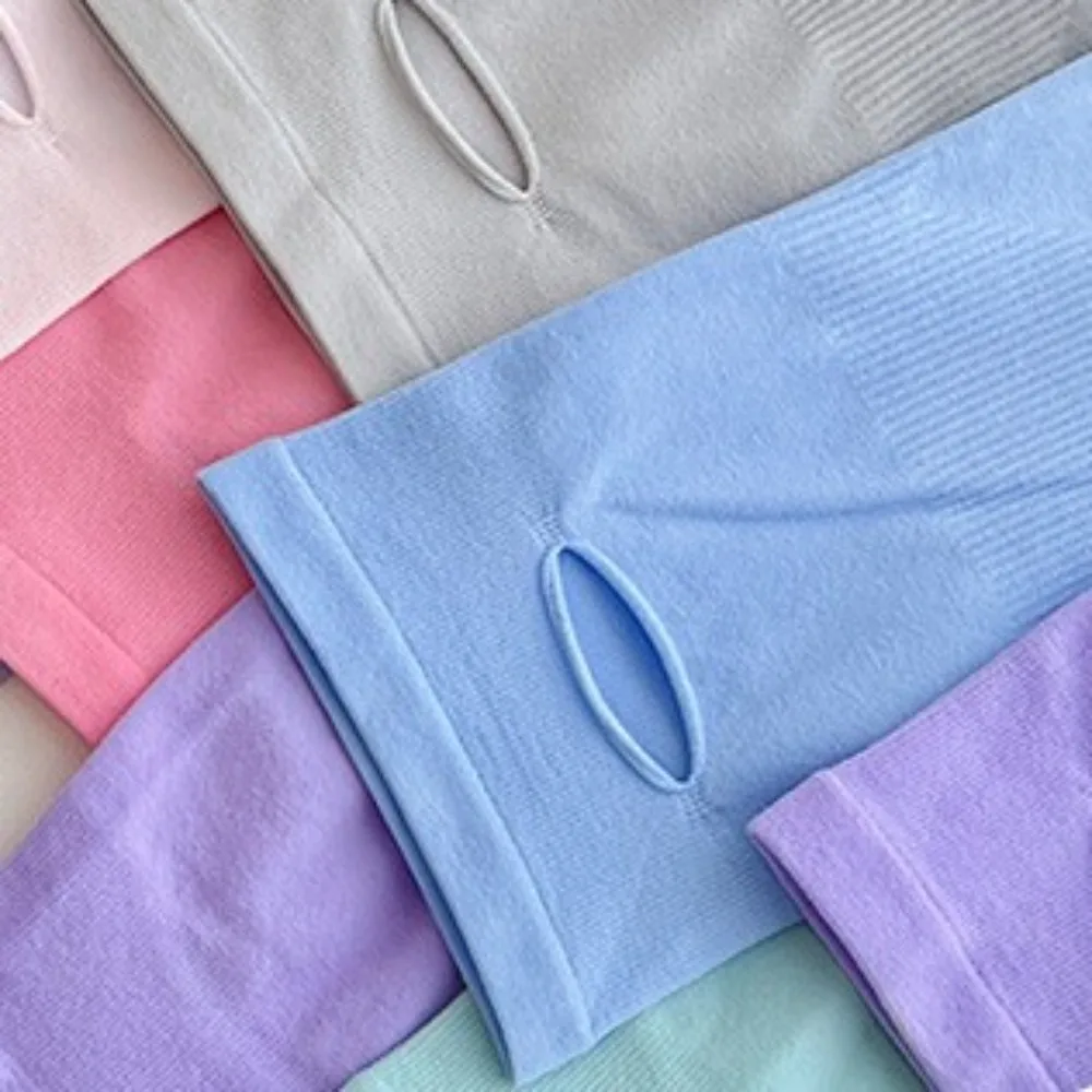 Polyester Ice Silk Arm Sleeves Spandex Elastic Gradient Color Sleeve Thin Finger Hole Sun Protection Arm Cover Summer