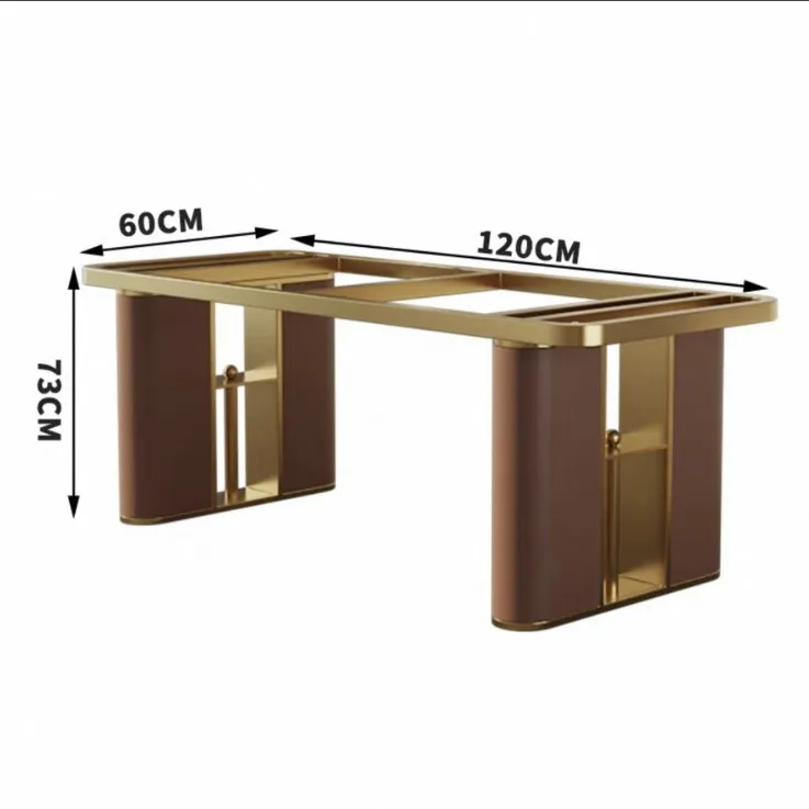 

Ножка для стола из мраморной плиты класса люкс, высококачественная кованая железная опора для стола, кронштейн из нержавеющей стали, кожаная отделка, роскошный камень
