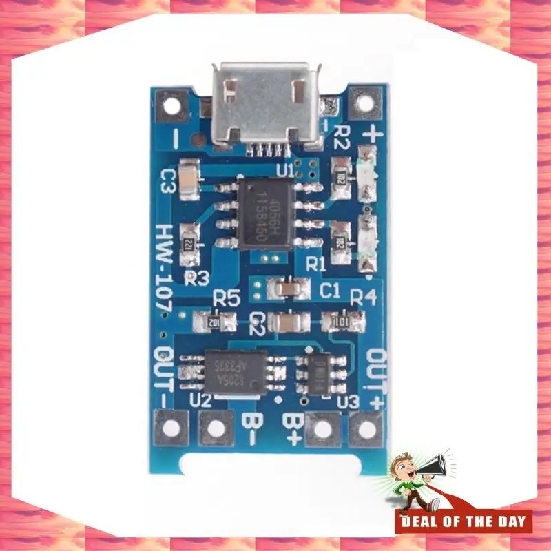 24-Hour Delivery 50 PCS TP4056 Micro-USB 18650 Lithium Battery Charging Board 5V 1A Charger Module Blue PCB