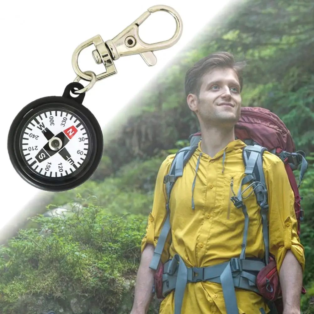 Outdoor Survival Keychain Compass Durable Keychain Compass Compact Handheld Keychain Compass for Outdoor Hiking for Men