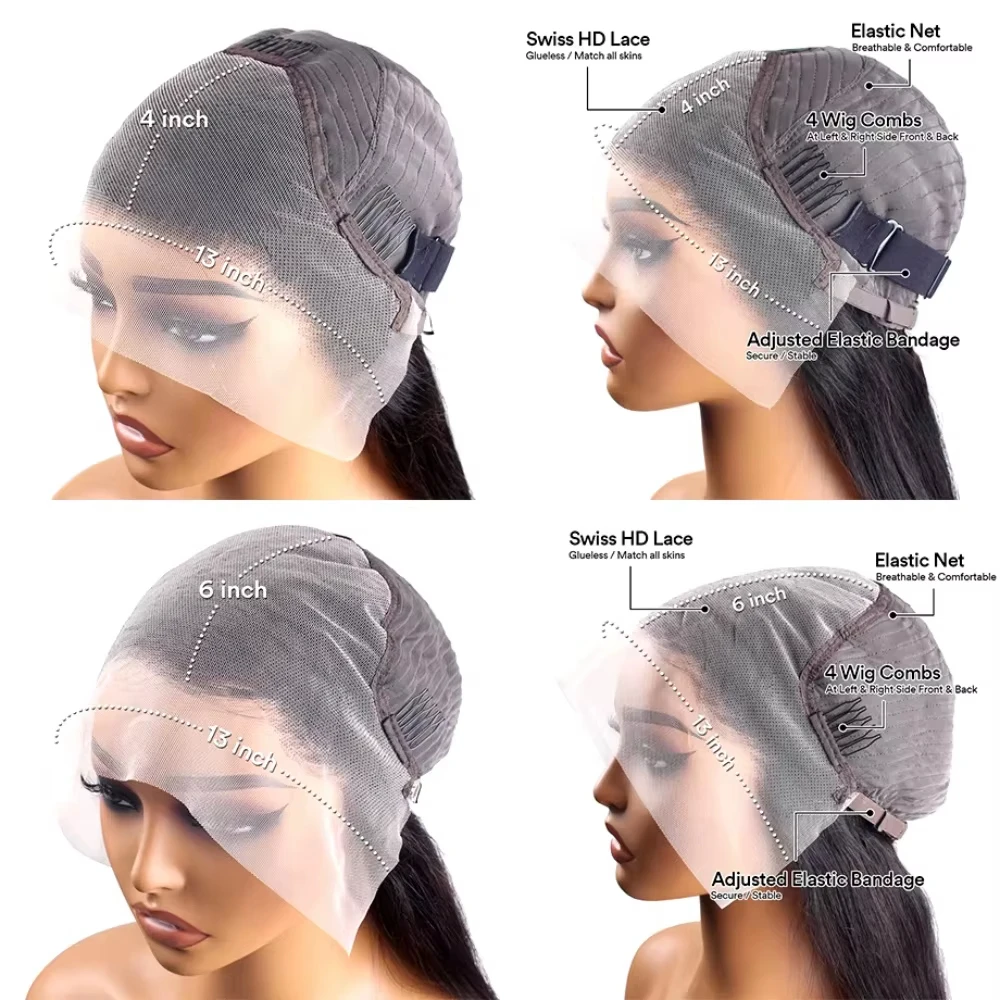 200 الكثافة 30 38 بوصة الوردي شعر طبيعي مفرود الباروكات 13x6 Hd الدانتيل الباروكة الأمامية الملونة البرازيلي خصلات الشعر المستعار الإنسان للنساء #6